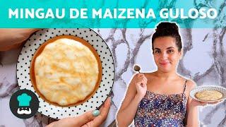 Mingau de maizena com calda de caramelo de leite  mingau guloso