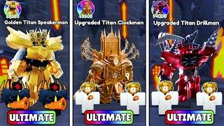 GOLDEN ULTIMATE vs CLOCK ULTIMATE vs DRILL ULTIMATEin ENDLESS MODE Toilet Tower Defense