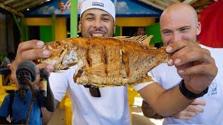 FRESH CATCH SEAFOOD and  RASTA ROOTS ON HELLSHIRE BEACH WITH DAVIDSBEENTHERE