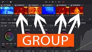 Use GROUPS in DaVinci Resolve for FASTER COLOR GRADING how to copy color grades in Resolve