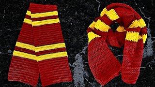 Easy Crochet Gryffindor Scarf For Kids  Beginner Friendly Tutorial