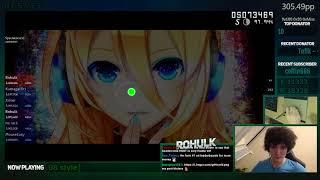 Rohulk failing a 1000x HDDT run on Scarlet Rose 0108 style  Liveplay wChat