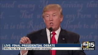 Clinton cornered on open boarders Wikileaks - Donald Trump Hillary Clinton Final Presidential Debate