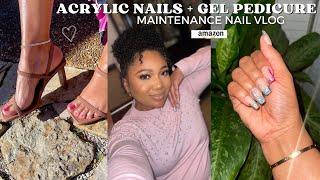 MAINTENANCE VLOG Doing 3D Chrome Nails on myself  Perfect Pink Pedicure