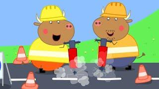 Peppa Pig Full Episodes  Mr Bulls New Road  Cartoons for Children