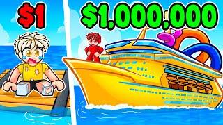 Building a $1 vs $1000000 SHIP in Roblox Build a Boat