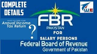 How to file income tax return for Salary persons Complete details and Filling Wealth Statement  FBR