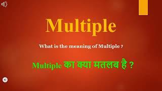 Multiple meaning in Hindi  Multiple ka kya matlab hota hai  daily use English words