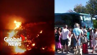 Greece wildfire Tourists return to hotels on Kos island following overnight evacuation