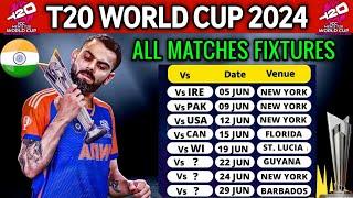 T20 World Cup 2024 India Match Schedule  India T20 World Cup Schedule  T20 World Cup 2024 Schedule