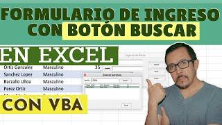 ⭕️ Cómo hacer un FORMULARIO de INGRESO CON BOTON BUSCAR en  Excel con VBA de la manera más simple 