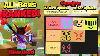 I Ranked ALL Bees After The New Update in Bee Swarm Simulator BEST to WORST Bees 2024 Edition