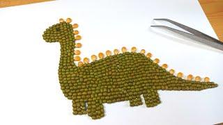 How to make easy Collage from Grain Animal Pictures - Dinosaur Picture