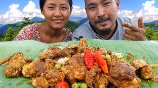 spouse cooked the best chicken curry ever  mukbang with wife  how to cook the best chicken gravy.