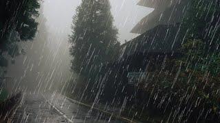 Gentle Night RAIN - Rain Sounds For Sleeping - Thunderstorm Sounds Meditation Study Relax ASMR