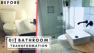 Small Bathroom Remodel Time Lapse Converting a Half Bath to Full Bath