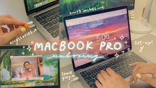 macbook pro 2020 m1 unboxingsetup accessories + customizing