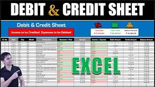 How to Create Debit and Credit Account Ledger in Microsoft Excel  Debit and Credit in Excel