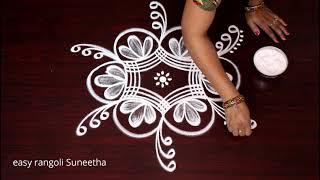 Small & easy Beginners rangoli kolam designs by easy rangoli Suneetha