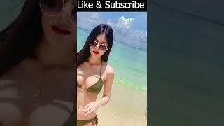 Hot Asian Model Enjoying At Beach  Sexy Asian Model