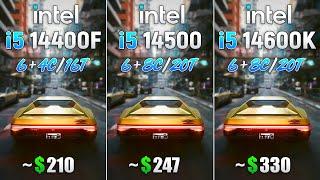 Core i5 14400F vs Core i5 14500 vs Core i5 14600K - Test in 8 Games