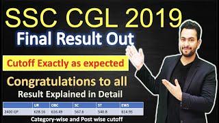 SSC CGL 2019 Final Result Out Explained in Detail Post-wise and Category-wise cutoff