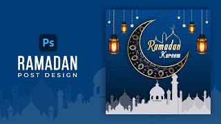 Ramadan Mubarak Social Media Post Design in Photoshop  Instagram Post Design Tutorial