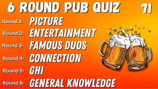 Virtual Pub Quiz 6 Rounds Picture Entertainment Famous Duos Connection GHI General Know No.71