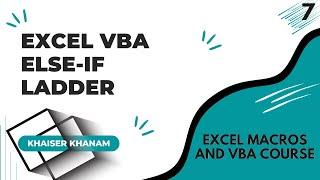 else-if ladder 🪜  in VBA  Microsoft Excel Macros and VBA Course #7