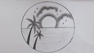 Circle Scenery drawing 6 @TamilNewArt