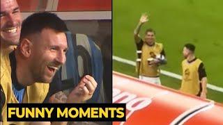 MESSI funny reaction to De Paul waving his hands at Messis fans  Football News Today