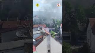 Gusti dim iznad Zagreba Gori tiskara na Trešnjevci #shorts