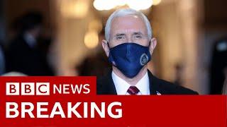 Departing vice-president Mike Pence arrives  - BBC News