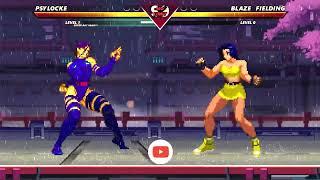 PSYLOCKE VS BLAZE FIELDING  MARVEL VS CAPCOM MUGEN