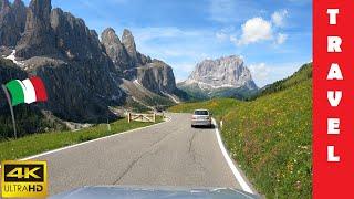 Driving in Italy 6 Gardena Pass & Sella Pass Corvara - Canazei 4K 60fps