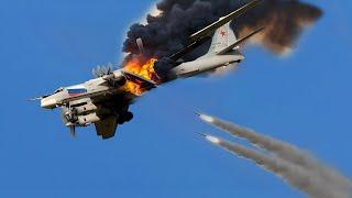 Panic Moment Ukrainian anti-air missiles shot down 3 Russian Tu-95 bombers the crew was killed.