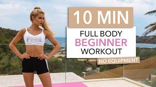 10 MIN FULL BODY WORKOUT - Beginner Friendly with breaks  No Equipment I Pamela Reif