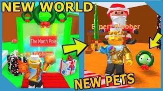 New North Pole World And Holiday Pets In Roblox Blob Simulator Holiday Update