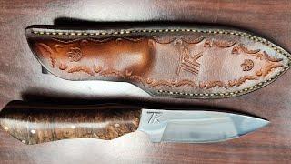 How to make a leather knife sheath.  Full build video.
