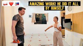 Amazing Work He Did It All By Himself - Tile Over Tile