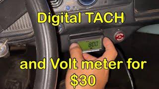 DIGITAL TACHOMETER and VOLTMETER for $30 on a VW Beetle