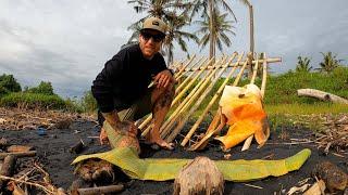 Survival Challenge - Building a WATER PROOF SHELTER - No Food No Water No Shelter