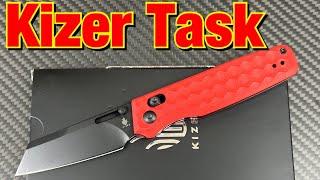 Kizer Task   Sheepsfoot blade with the clutch lock convenience 