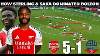 How Saka & Sterlings Wide Rotations Dominated Bolton  Arsenal vs Bolton 5-1  Tactical Analysis