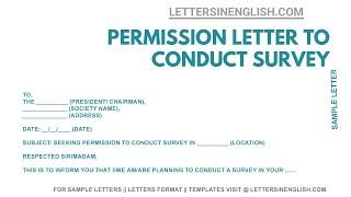 Sample Request Letter To Conduct Survey - Request Letter Sample for Permission