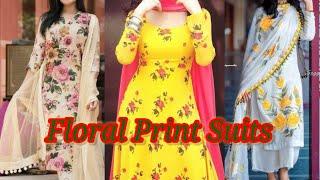 stylish floral print dress design suit ideas and kurti design from floral printed fabric 2020