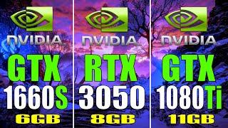 GTX 1660 SUPER vs RTX 3050 vs GTX 1080Ti   7 PC GAMES BENCHMARK TEST 