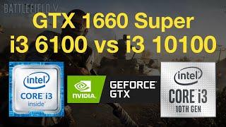 Core i3 6100 vs 10100 with GTX 1660 Super Gaming Test - 1080p in 6 Games