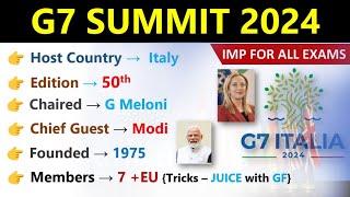 G7 SUMMIT 2024  50th G7 Summit 2024 Current Affairs  Narendra Modi  Current Affairs 2024 
