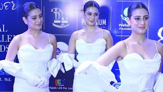 Isha Malviya Looking Gorgeous In White Dress Arrive At Global Excellence Awards 2024 